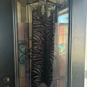 h&m animal print bodycon dress